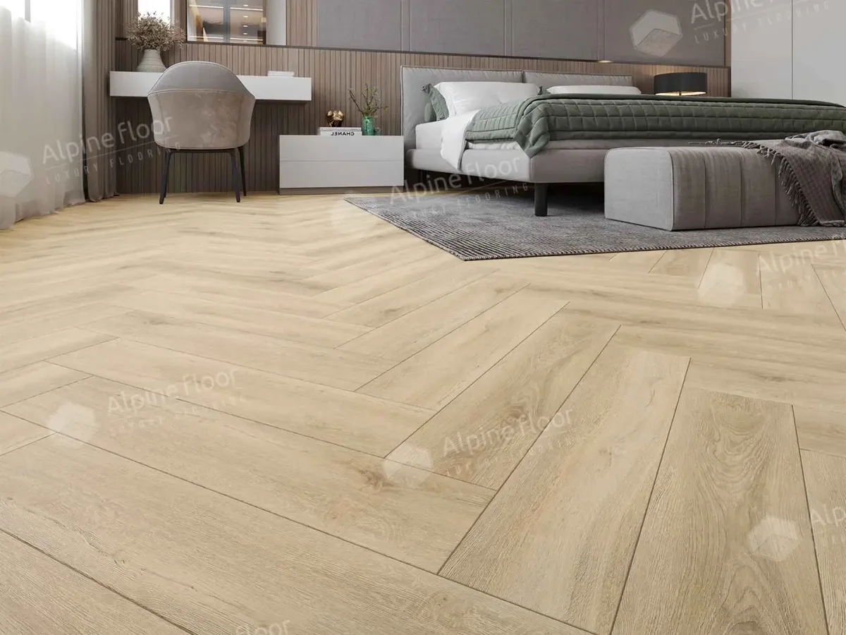 Кварцвиниловая плитка Alpine Floor клеевая Parquet LVT Дуб Ригель ЕCО 16-24 венгерская елка 590×118×2,5