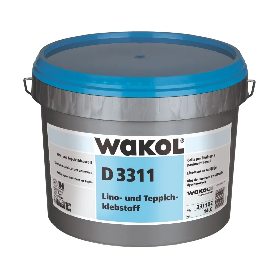 Клей для линолеума WAKOL D 3311 акриловый на водной основе 14 кг