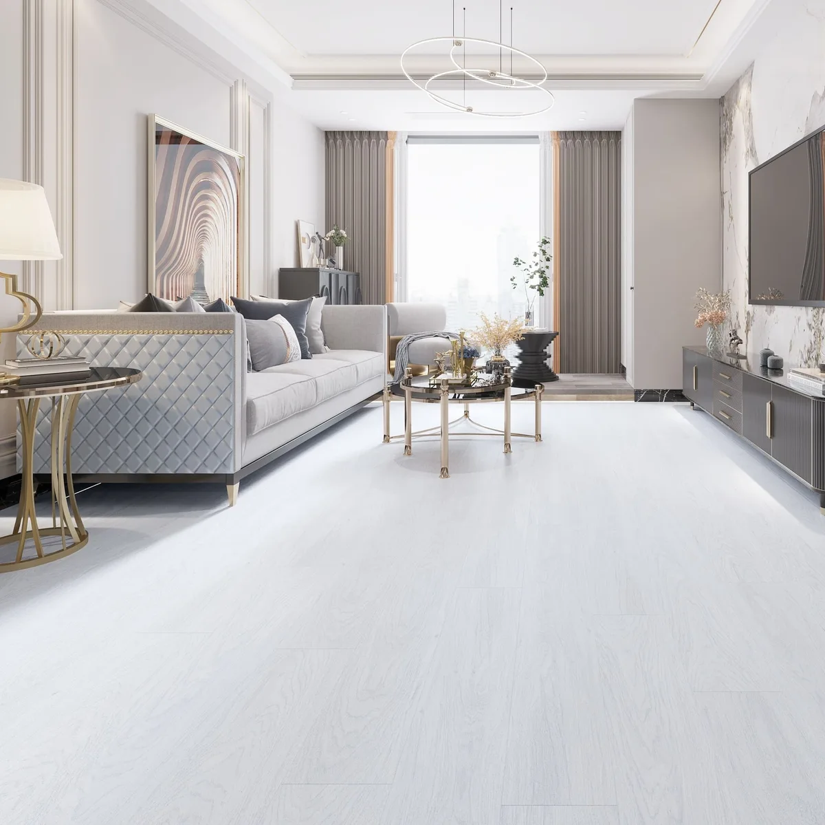 Кварцвиниловый SPC ламинат Evofloor Оптима Дуб Арктический Oak Arctic 16824 1120×184×4,2
