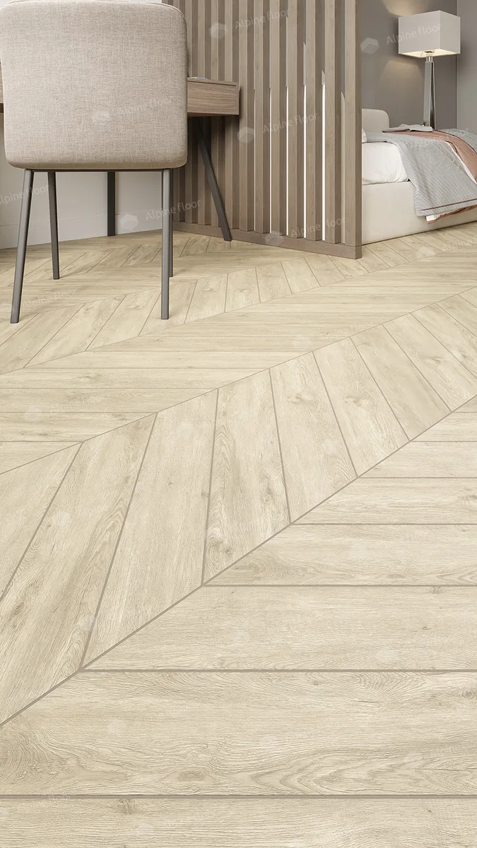 Кварцвиниловый SPC ламинат Alpine Floor Chevron Alpine Сонома ECO 18-7 французская елка 600×127×5