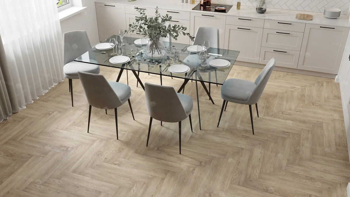 Кварцвиниловая плитка Alpine Floor клеевая Parquet LVT Дуб Ваниль Селект ECO 16-3 венгерская елка 590×118×2,5