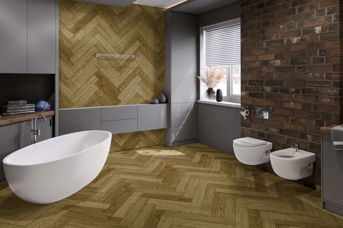 Кварцвиниловая плитка Damy Floor клеевая London LVT Шеффилд 190902EL-07-LVT венгерская елка 590×118×2,5