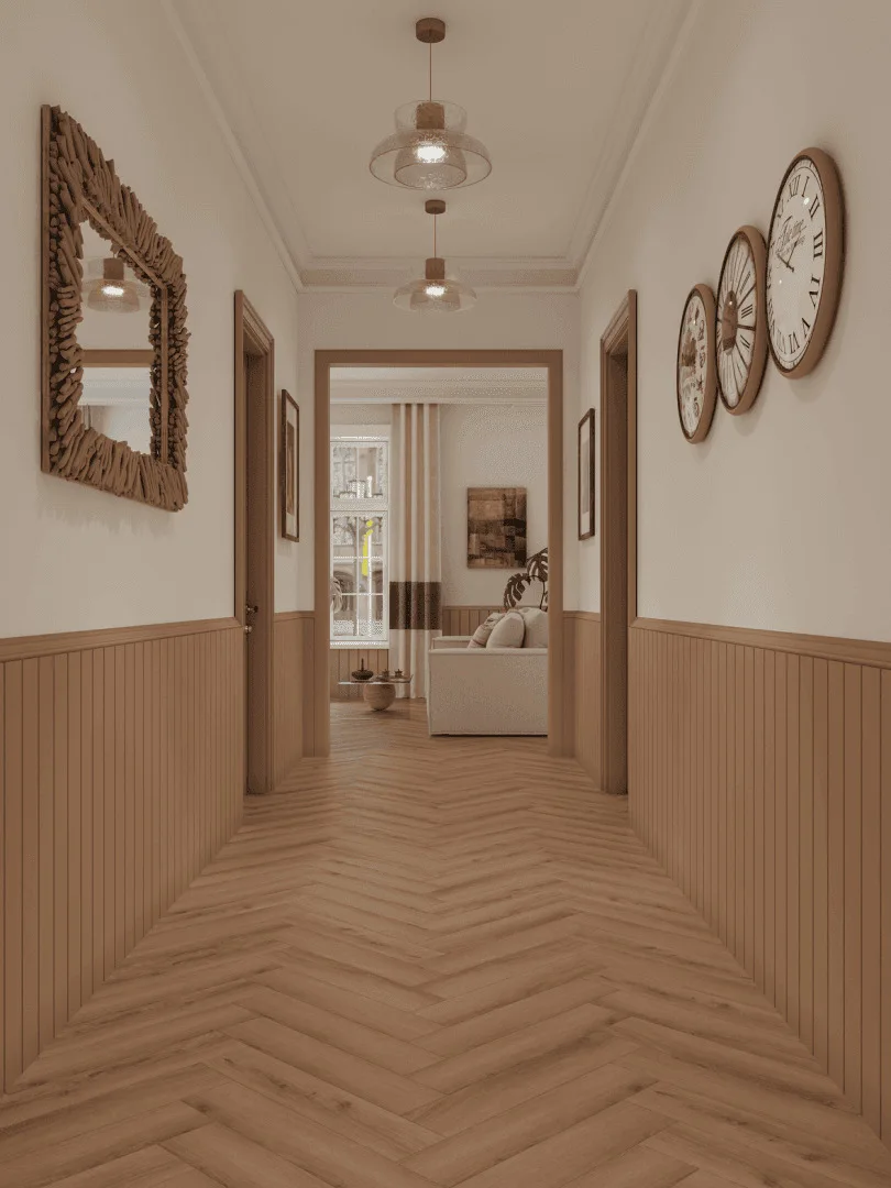 Кварцвиниловая плитка Norland клеевая Parquet S LVT Senezh 1056-5 венгерская елка 590×118×2,5