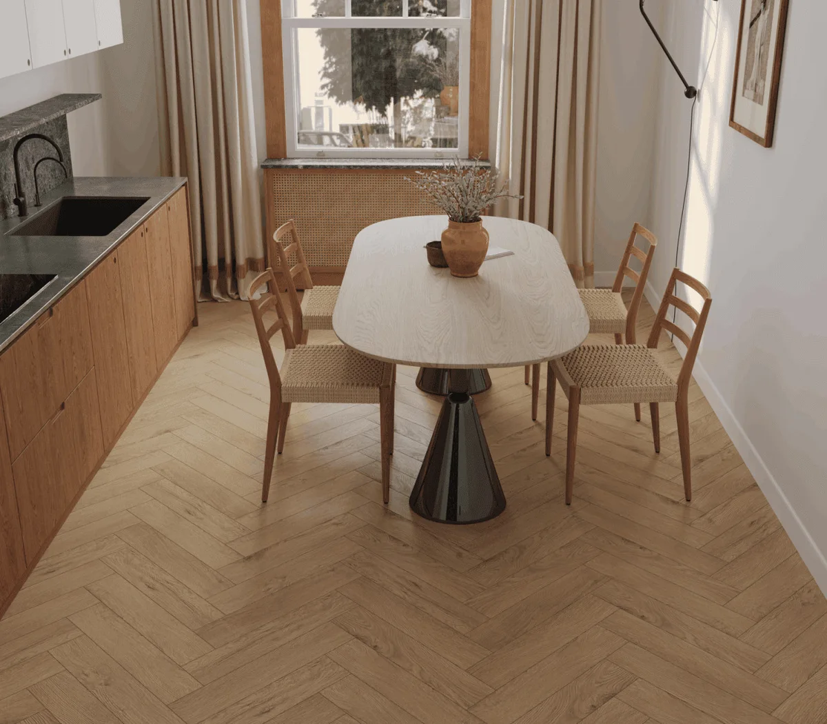 Кварцвиниловый SPC ламинат Norland Parquet S Valena 1055-22 венгерская елка 600×125×4