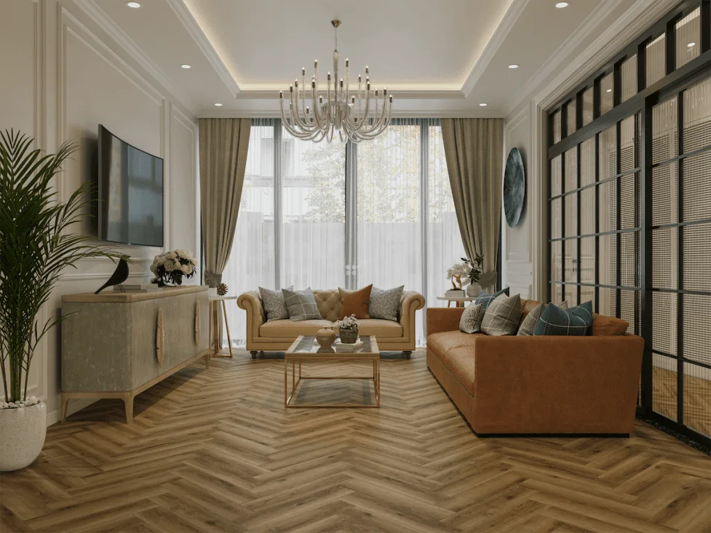 Кварцвиниловый SPC ламинат Alpine Floor Титан Паркет Афина ECO 29-1-R венгерская елка 600×125×6