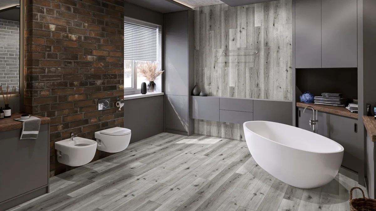Кварцвиниловая плитка Damy Floor клеевая Family LVT Дуб Классический Серый T7020-2-LVT 1227×187×2,5
