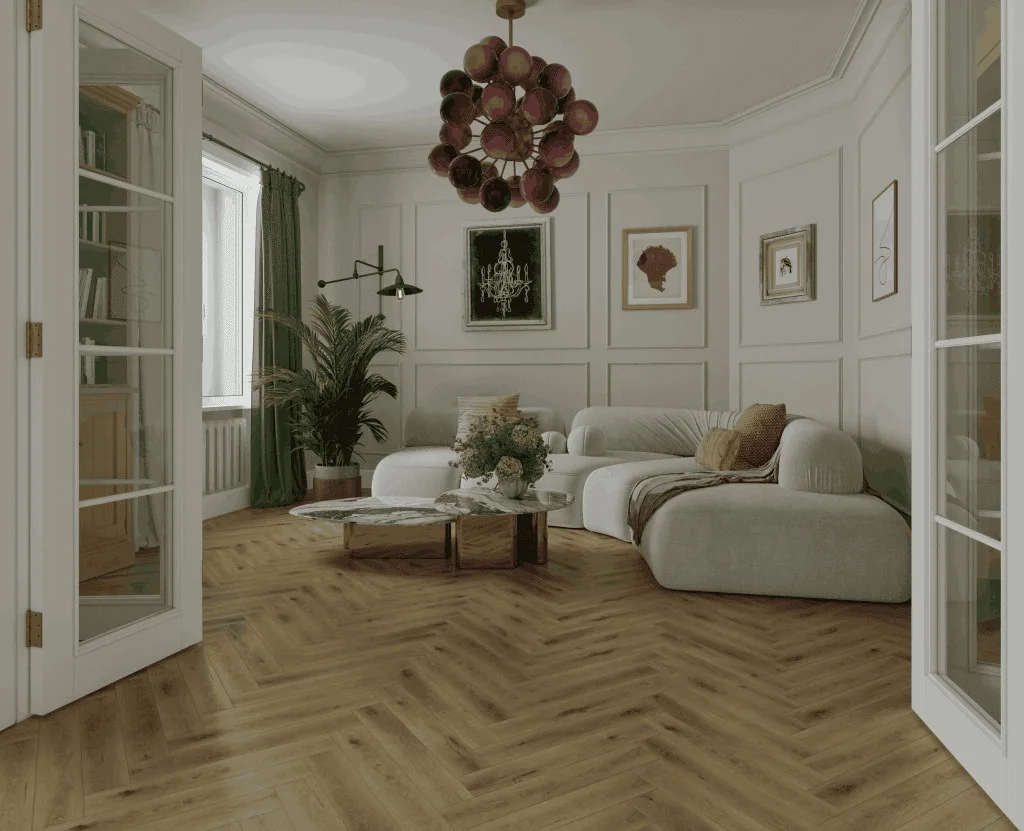 Ламинат Norland Herringbone Elegant 10 Дуб Элла LF306-41 венгерская елка 600×100×10