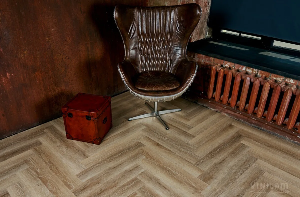 Кварцвиниловый SPC ламинат Vinilam Parquet Herringbone Паркет Классический IS11166 венгерская елка 720×120×6,5