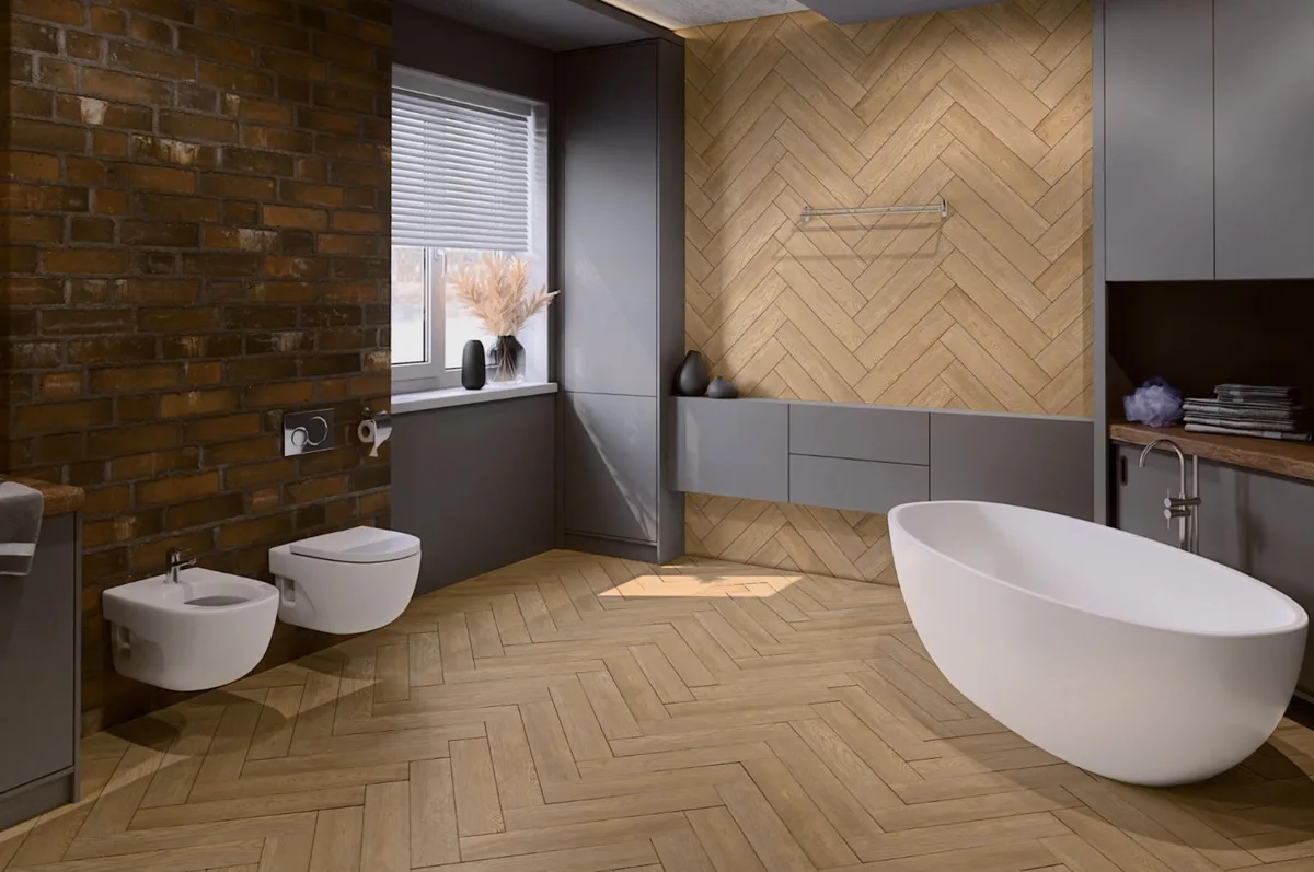 Кварцвиниловая плитка Damy Floor клеевая London LVT Брайтон 5248-8-LVT венгерская елка 590×118×2,5