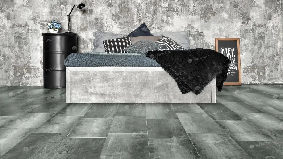 Кварцвиниловая плитка Alpine Floor клеевая Light Stone Корноулл ECO 15-1 608×303×2,5