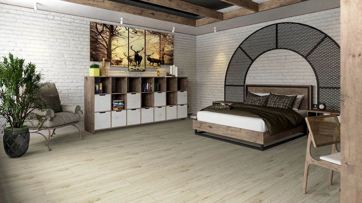 Кварцвиниловая плитка Damy Floor клеевая Family LVT Дуб Светлый TCM285-15-LVT 1227×187×2,5