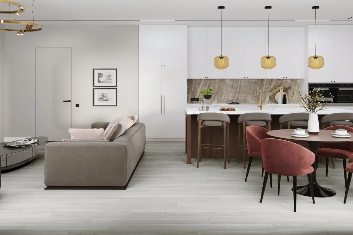 Кварцвиниловый SPC ламинат Damy Floor Family Дуб Зимний TCM304-3 1220×180×4,2
