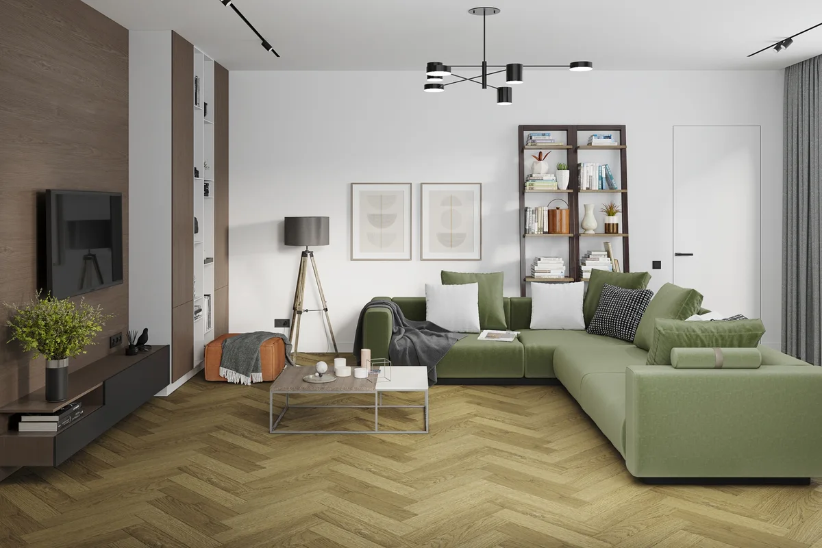 Кварцвиниловая плитка Damy Floor клеевая London LVT Шеффилд 190902EL-07-LVT венгерская елка 590×118×2,5