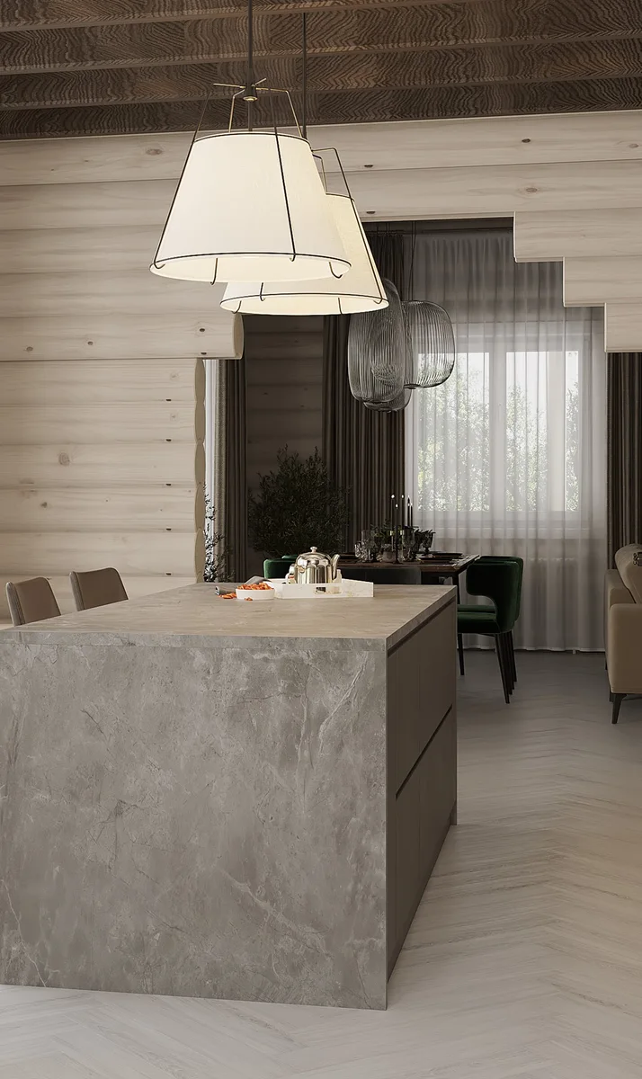 Кварцвиниловый SPC ламинат Vinilam Parquet Herringbone Паркет Санторини IS11366 венгерская елка 720×120×6,5