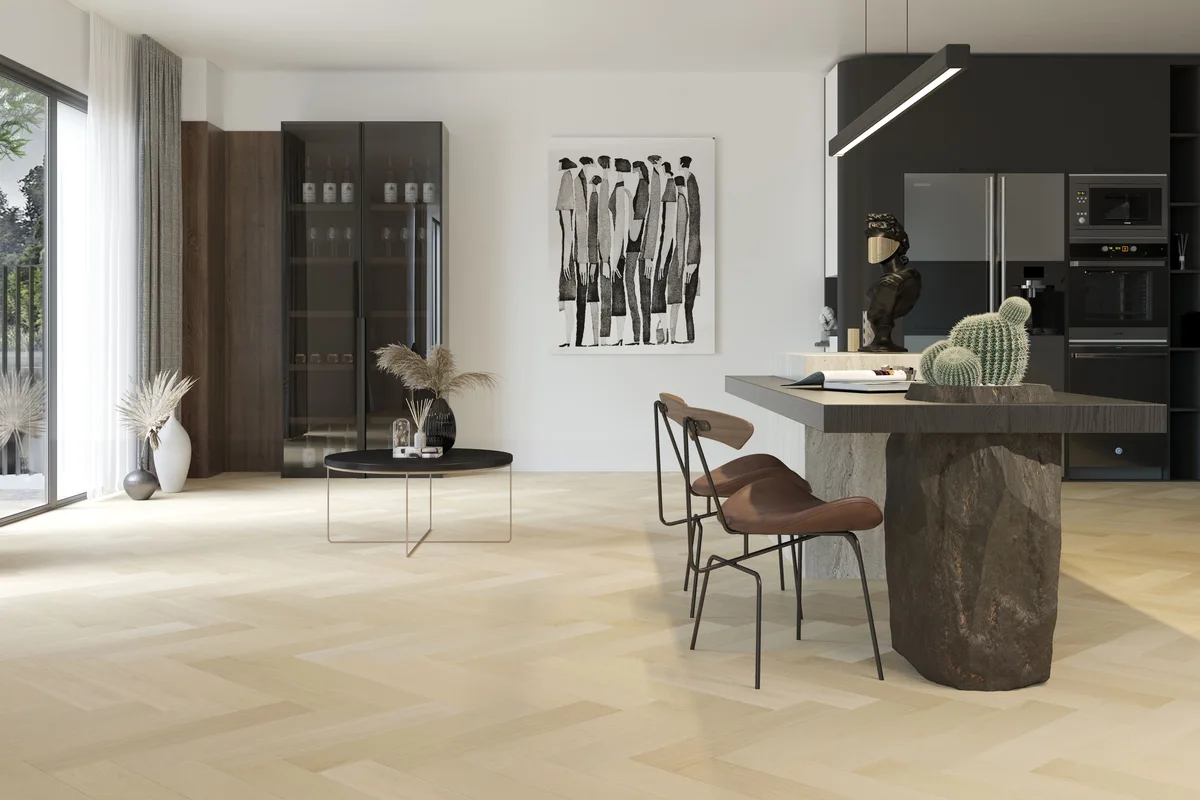 Композитная паркетная доска Quartz Parquet Елка Дуб испанский 33-404 венгерская елка 635×127×5