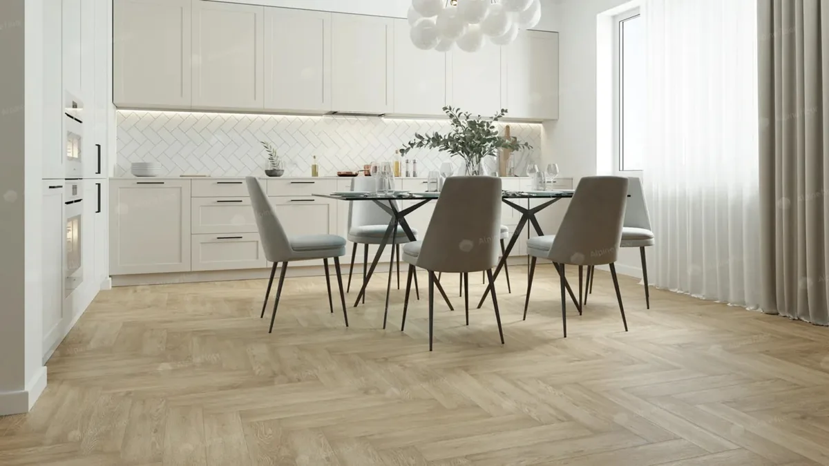Кварцвиниловый SPC ламинат Alpine Floor Parquet Premium Дуб Ваниль Селект ECO 19-3 венгерская елка 600×125×8