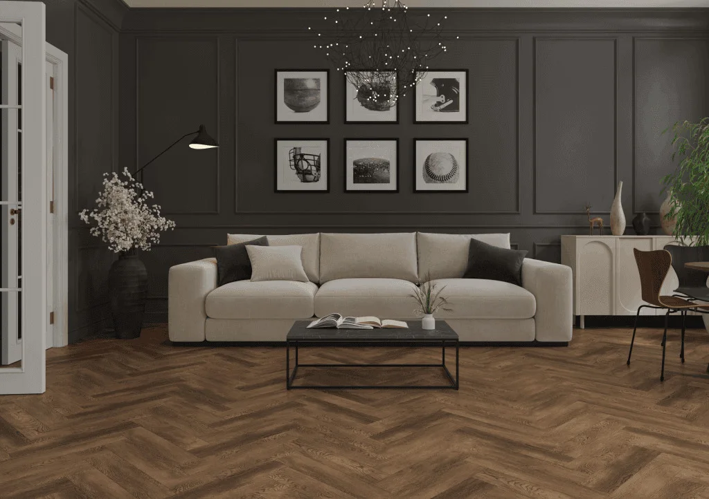 Кварцвиниловый SPC ламинат Norland Parquet S Loft 1055-19 венгерская елка 600×125×4