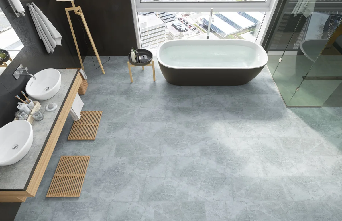 Кварцвиниловый SPC ламинат Fargo Stone Дымчатый Меланит 61S455 600×300×4