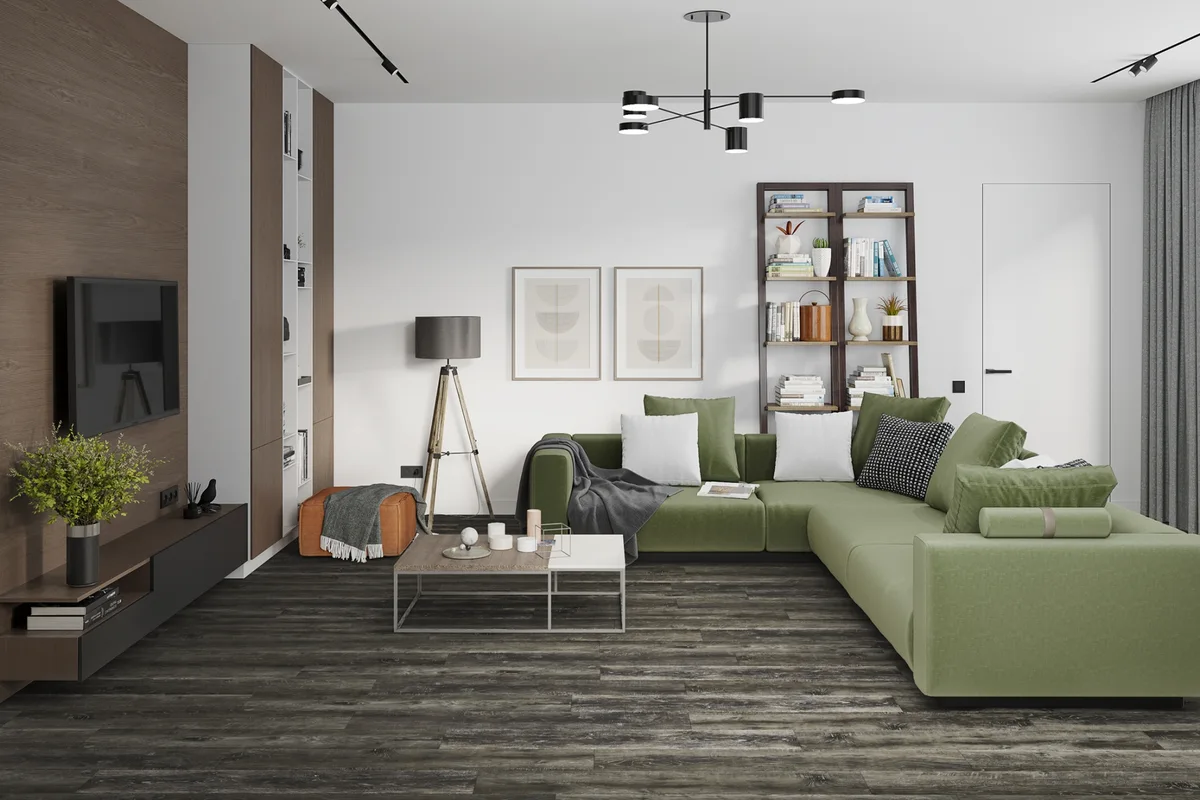 Кварцвиниловый SPC ламинат Damy Floor Family Дуб Рустикальный Черный TCM369-7 1220×180×4