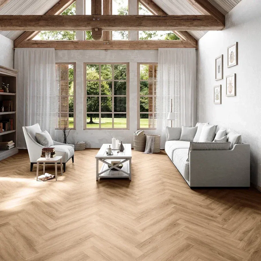 Кварцвиниловая плитка Invictus клеевая Maximus Herringbone Divine Oak Cookie венгерская елка 749×150×2,5