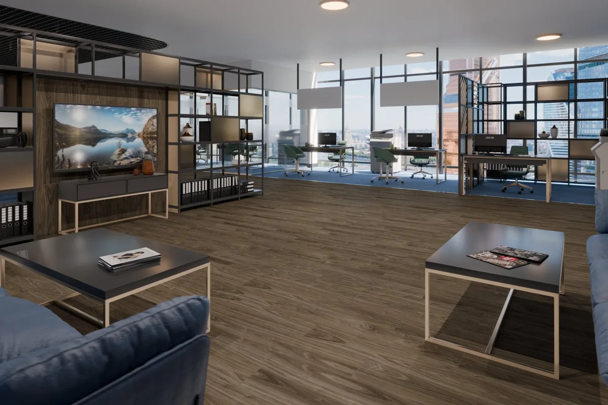 Кварцвиниловая плитка Damy Floor клеевая Family LVT Орех Американский 0036-3-LVT 1227×187×2,5