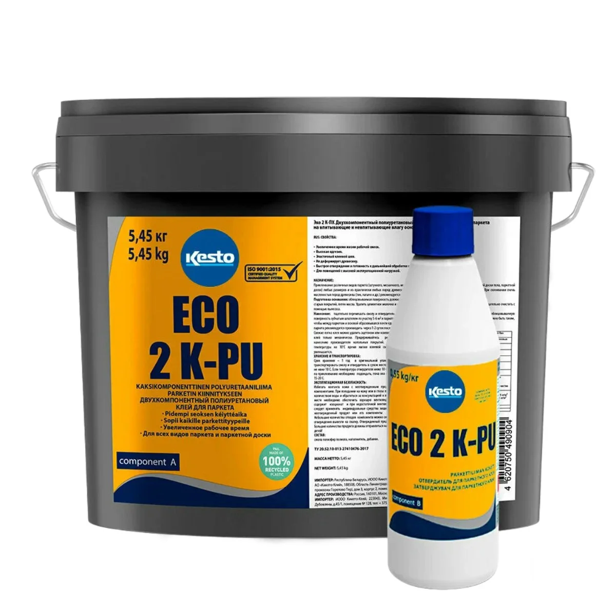 Клей для паркета Kesto Eco 2 K-PU полиуретановый 6 кг