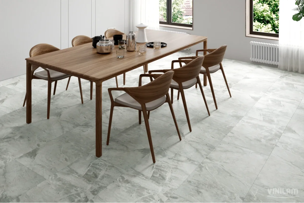 Кварцвиниловая плитка Vinilam клеевая Ceramo Stone Glue Адриатический Серый 91901 950×475×2,5