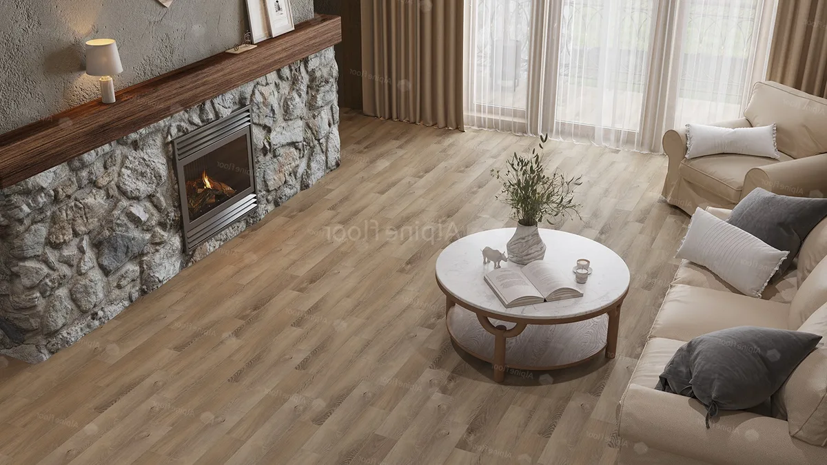 Кварцвиниловый SPC ламинат Alpine Floor Parquet Light Дуб Синистра ECO 13-17 венгерская елка 600×125×4