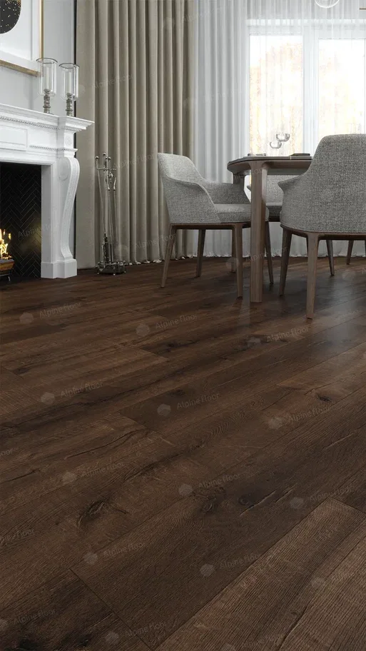 Кварцвиниловый SPC ламинат Alpine Floor Real Wood Дуб Мокка ECO 2-2 1220×183×6