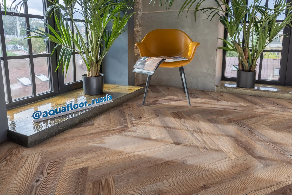 Кварцвиниловая плитка Aquafloor клеевая Parquet Glue AF2517PG венгерская елка 610×122×2,5