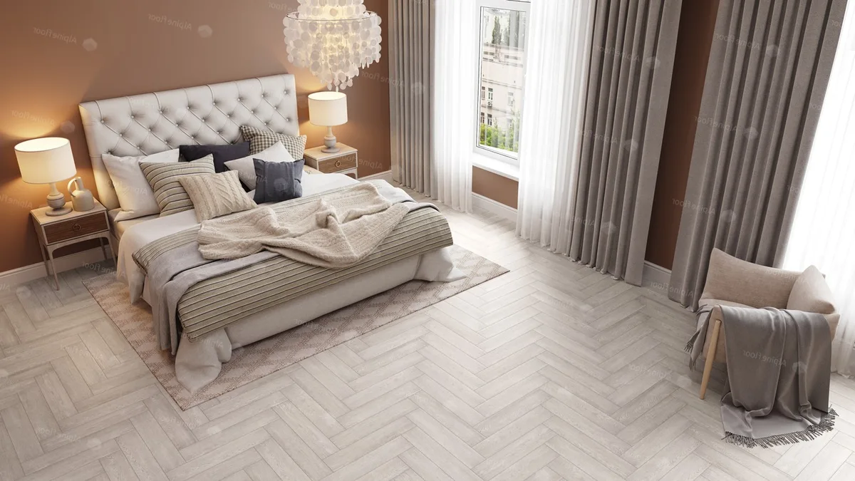 Кварцвиниловый SPC ламинат Alpine Floor Parquet Light Голубой Лес ECO 13-9 венгерская елка 600×125×4