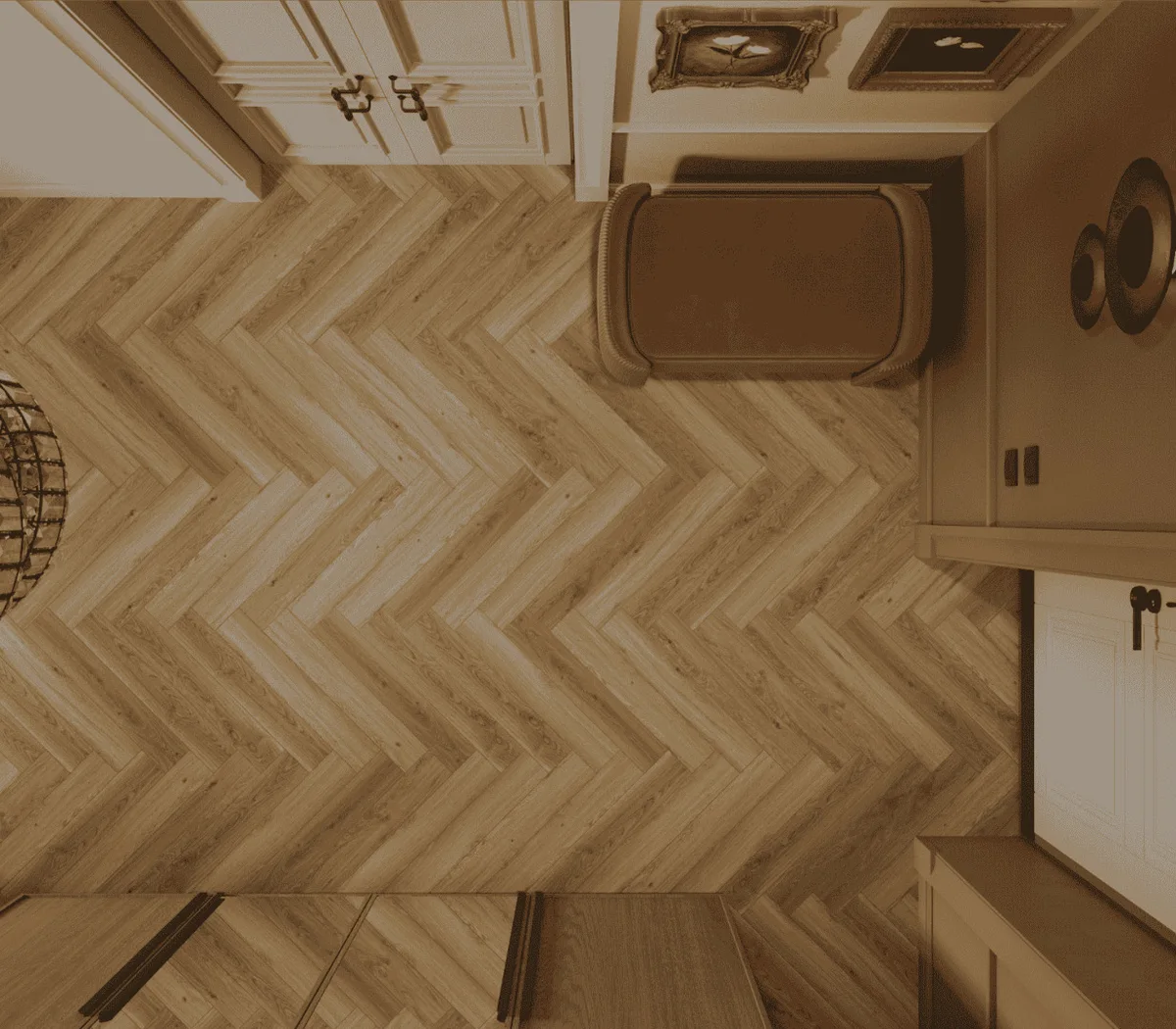 Ламинат Norland Herringbone Elegant Strong Дуб Рива LF304-35 венгерская елка 600×100×12