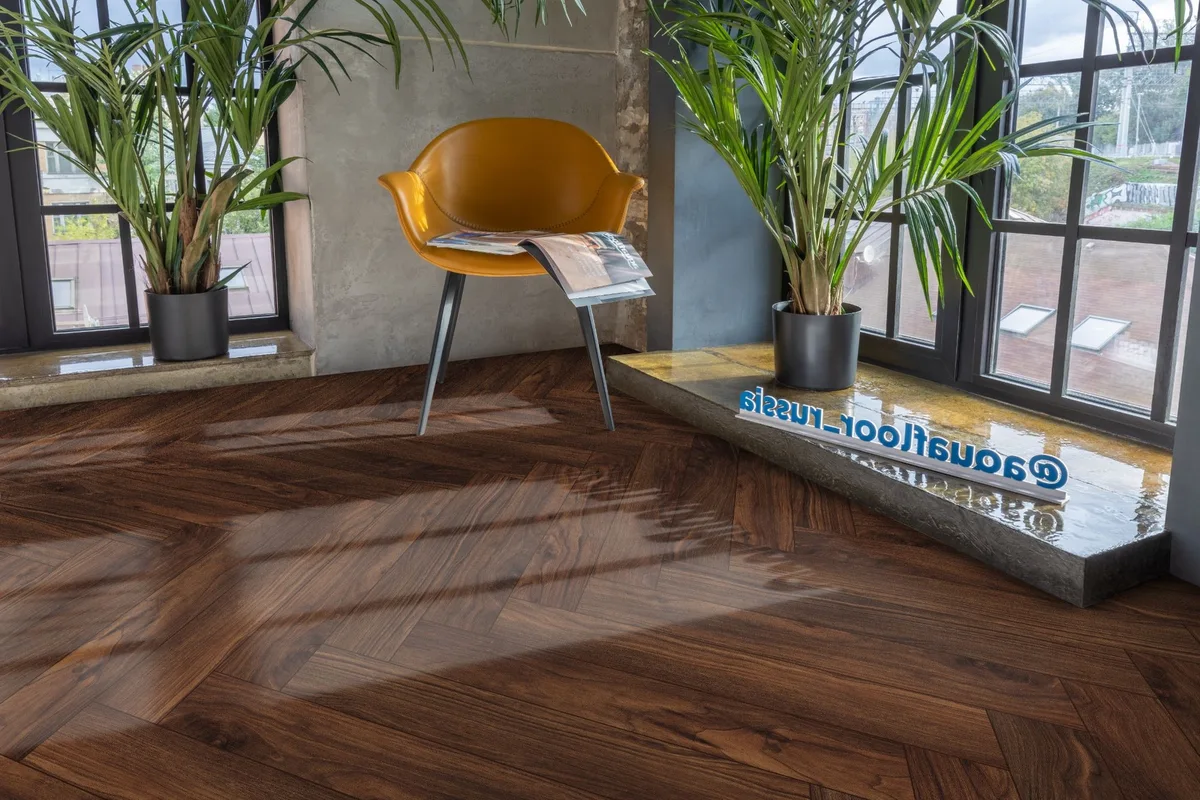 Кварцвиниловый SPC ламинат Aquafloor Parquet Plus AF6025PQN+ венгерская елка 720×120×7