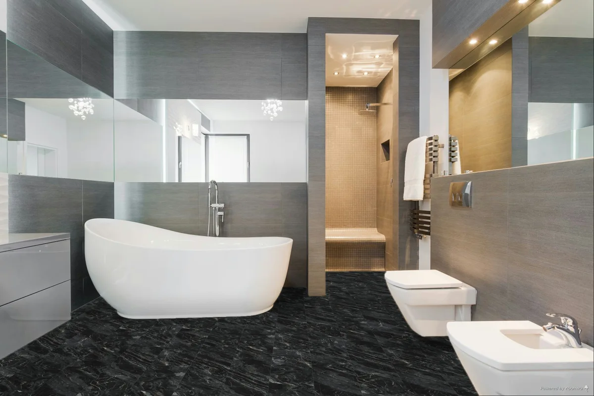 Кварцвиниловая плитка Fargo клеевая Stone LVT Гранит Черный 1804-3 606×303×2,5