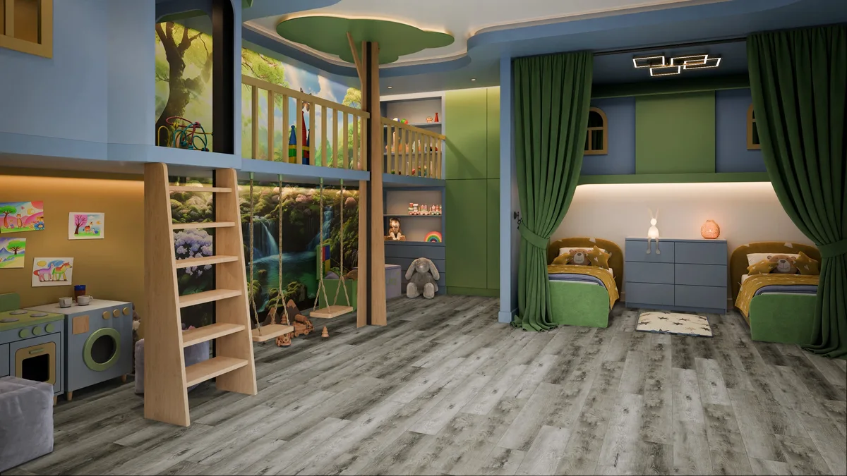 Кварцвиниловая плитка Damy Floor клеевая Family LVT Дуб Рустикальный Cерый TCM369-28-LVT 1227×187×2,5