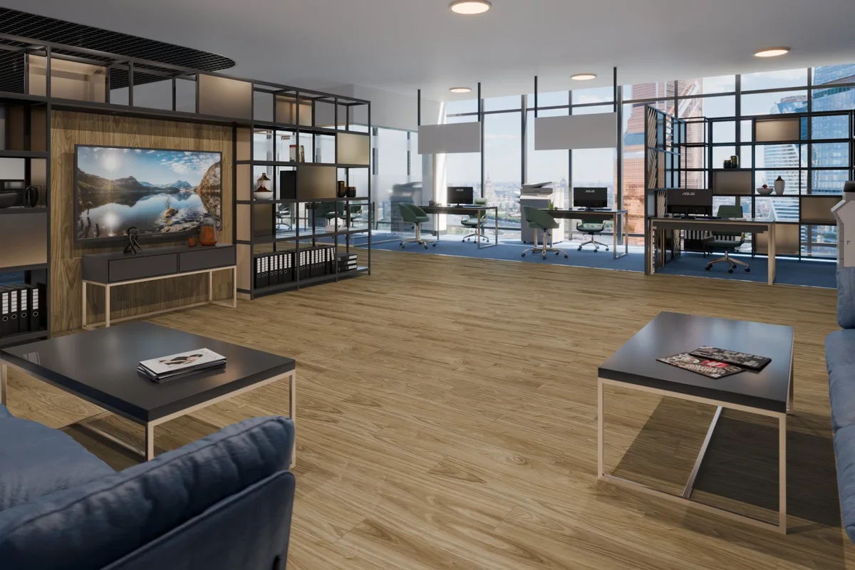 Кварцвиниловая плитка Damy Floor клеевая Family LVT Орех Европейский 0036-2-LVT 1227×187×2,5