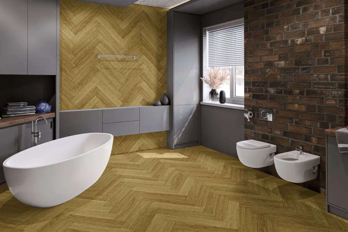 Кварцвиниловая плитка Damy Floor клеевая London LVT Манчестер 190902EL-06-LVT венгерская елка 590×118×2,5