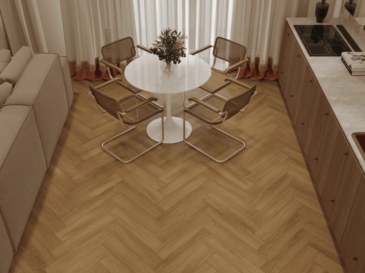 Кварцвиниловый SPC ламинат Norland Parquet S Provence 1055-14 венгерская елка 600×125×4