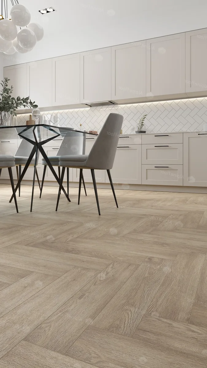 Кварцвиниловый SPC ламинат Alpine Floor Parquet Light Дуб Ваниль Селект ECO 13-3 венгерская елка 600×125×4