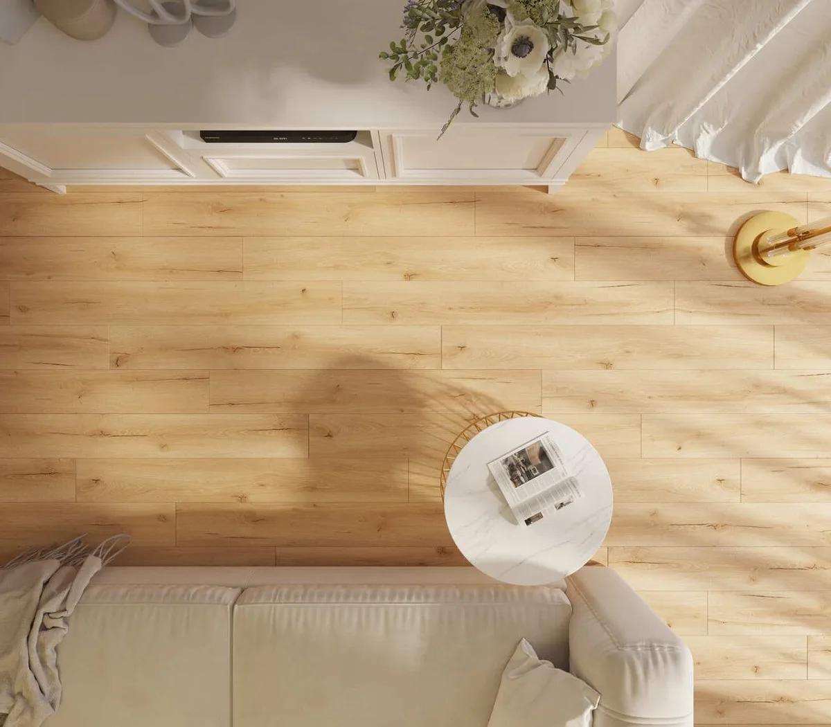 Кварцвиниловый SPC ламинат AlixFloor Natural Line Дуб Кремовый Рустикальный ALX1036-19А 1220×183×5