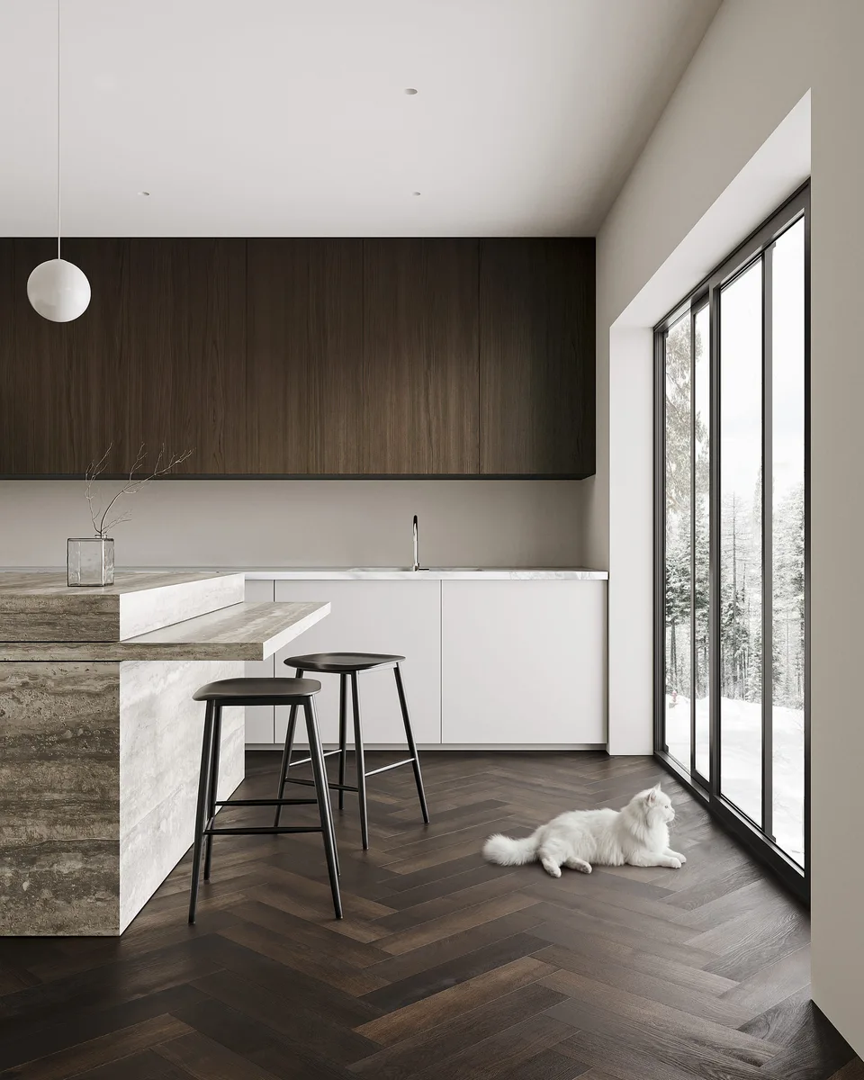 Кварцвиниловый SPC ламинат Fargo Bevel Parquet Дуб Стамбул 33-653-19 венгерская елка 615×123×6