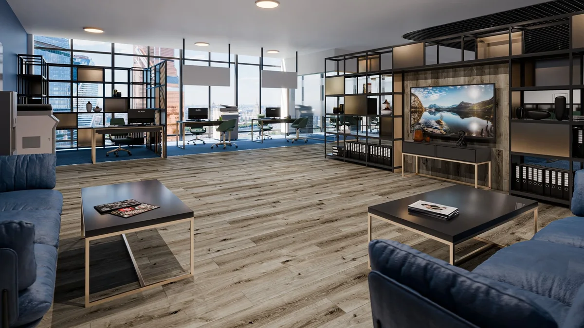 Кварцвиниловая плитка Damy Floor клеевая Family LVT Дуб Лофт 1508-1-LVT 1227×187×2,5