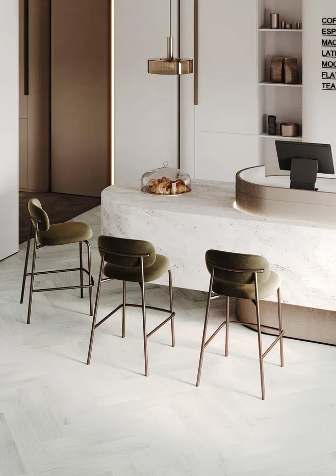Кварцвиниловый SPC ламинат Home Expert Parquet Дуб Зимний лес 33-1028-29 / 33-3001 венгерская елка 615×123×3,5
