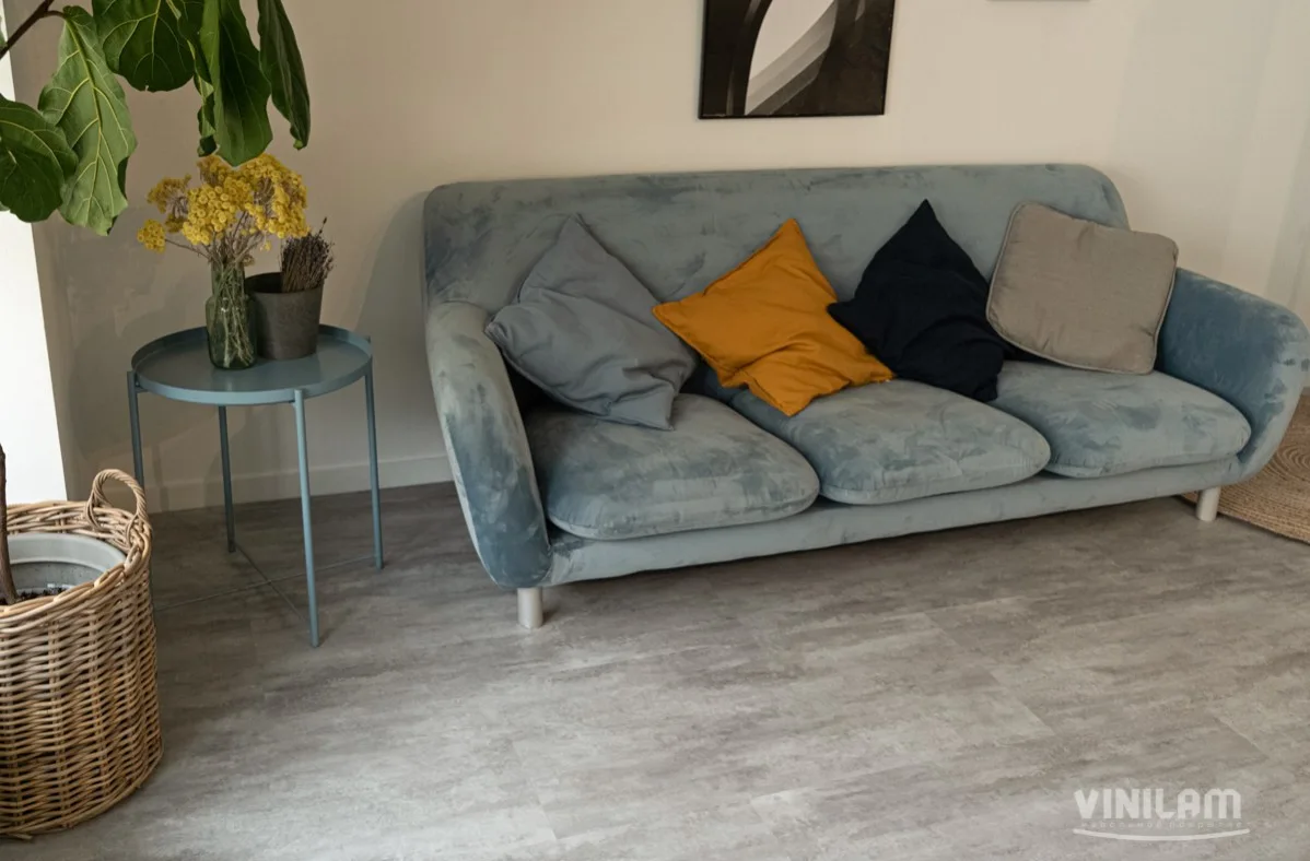 Кварцвиниловая плитка Vinilam клеевая Ceramo Stone Glue Цемент Светлый 71614 950×475×2,5