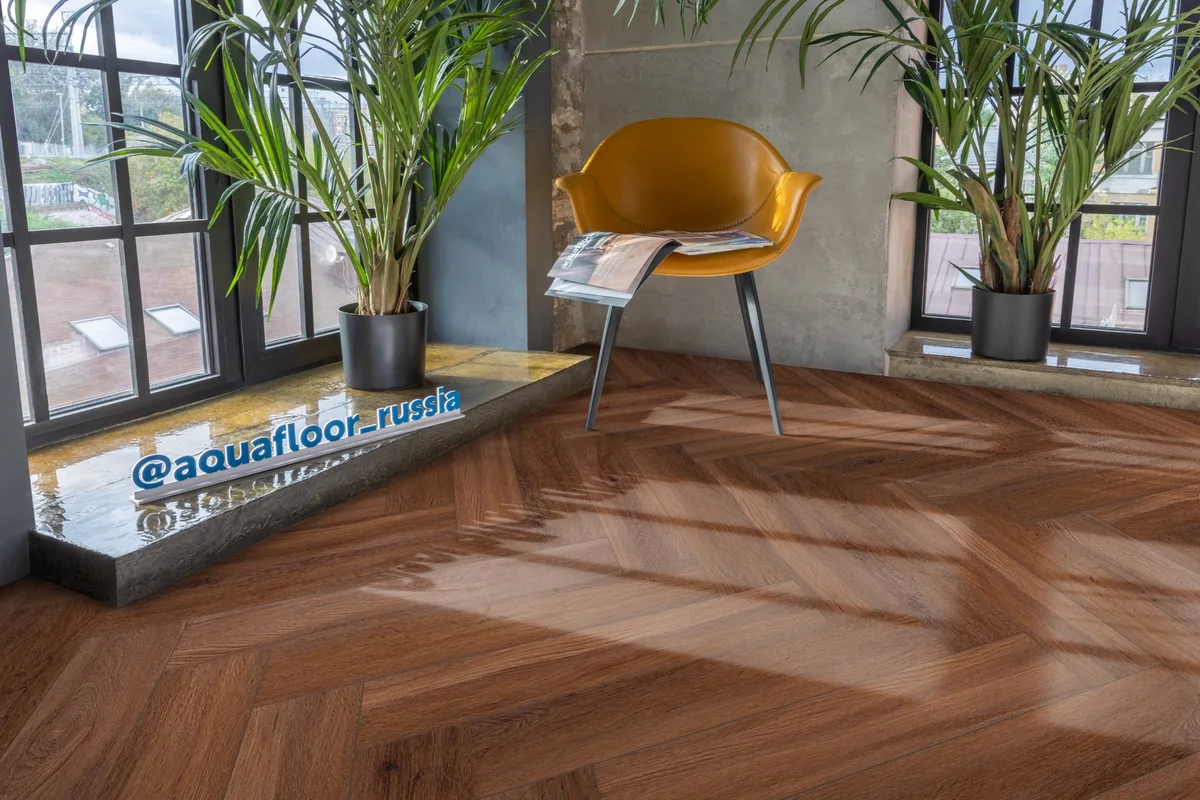 Кварцвиниловая плитка Aquafloor клеевая Parquet Glue AF2518PG венгерская елка 610×122×2,5