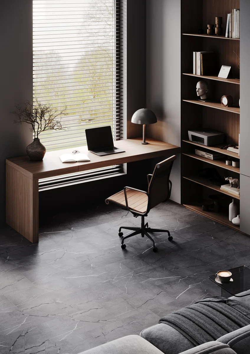 Кварцвиниловый SPC ламинат Home Expert Rock Graphite 9108 610×305×4