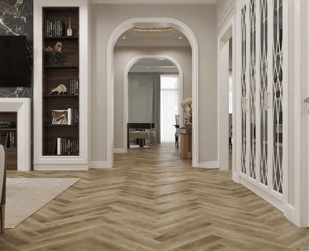 Кварцвиниловый SPC ламинат Alpine Floor Parquet Light Дуб Целата ЕСО 13-35 венгерская елка 600×125×4