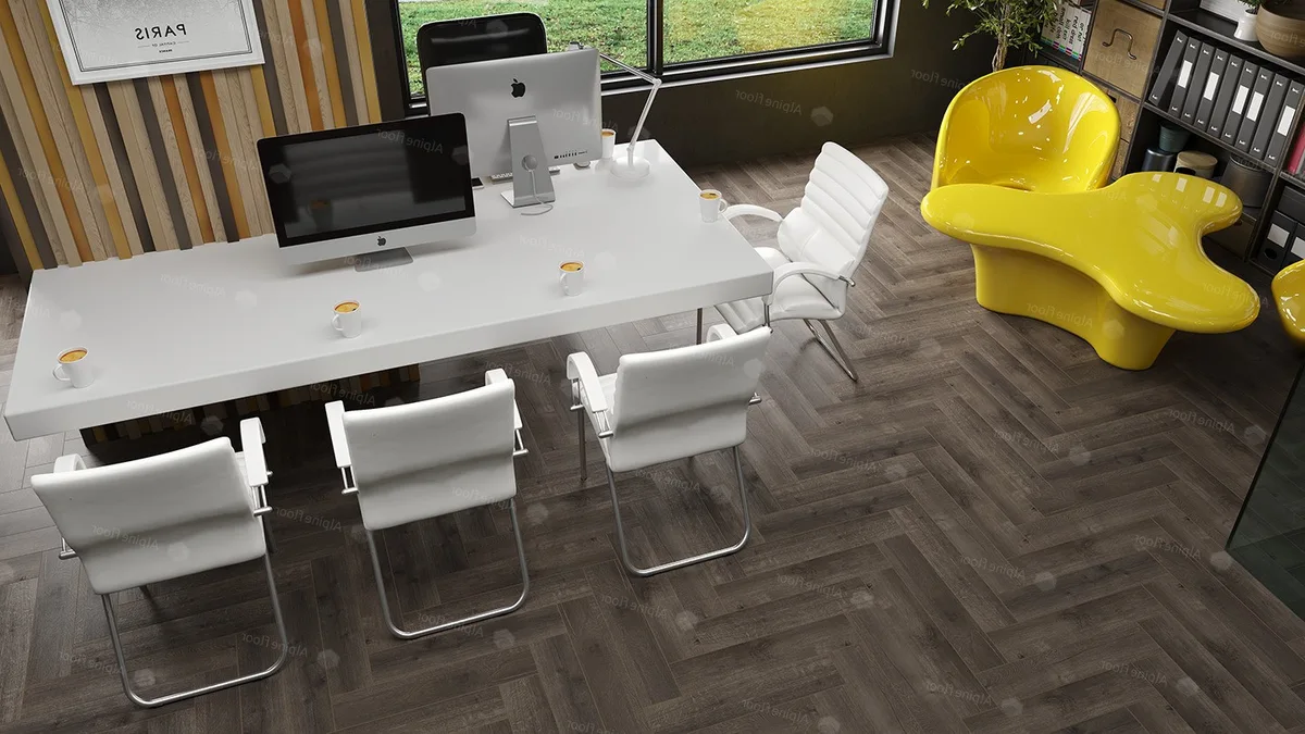 Кварцвиниловая плитка Alpine Floor клеевая Parquet LVT Дуб Антарес ECO 16-19 венгерская елка 590×118×2,5