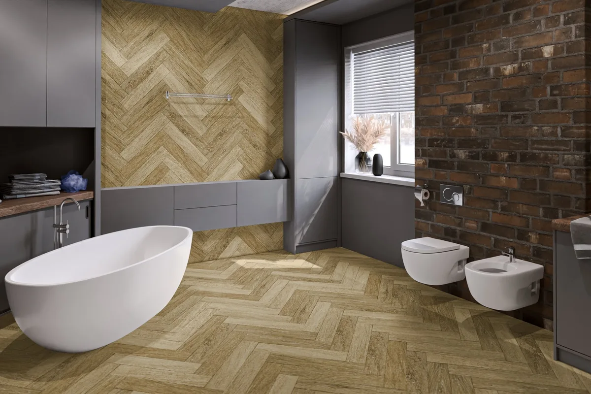 Кварцвиниловая плитка Damy Floor клеевая London LVT Эдинбург 191023EL-13-LVT венгерская елка 590×118×2,5