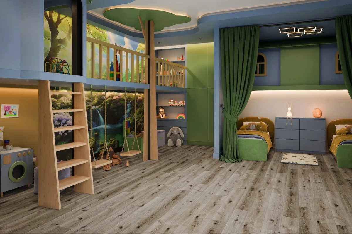 Кварцвиниловый SPC ламинат Damy Floor Family Дуб Лофт 1508-1 1220×180×4